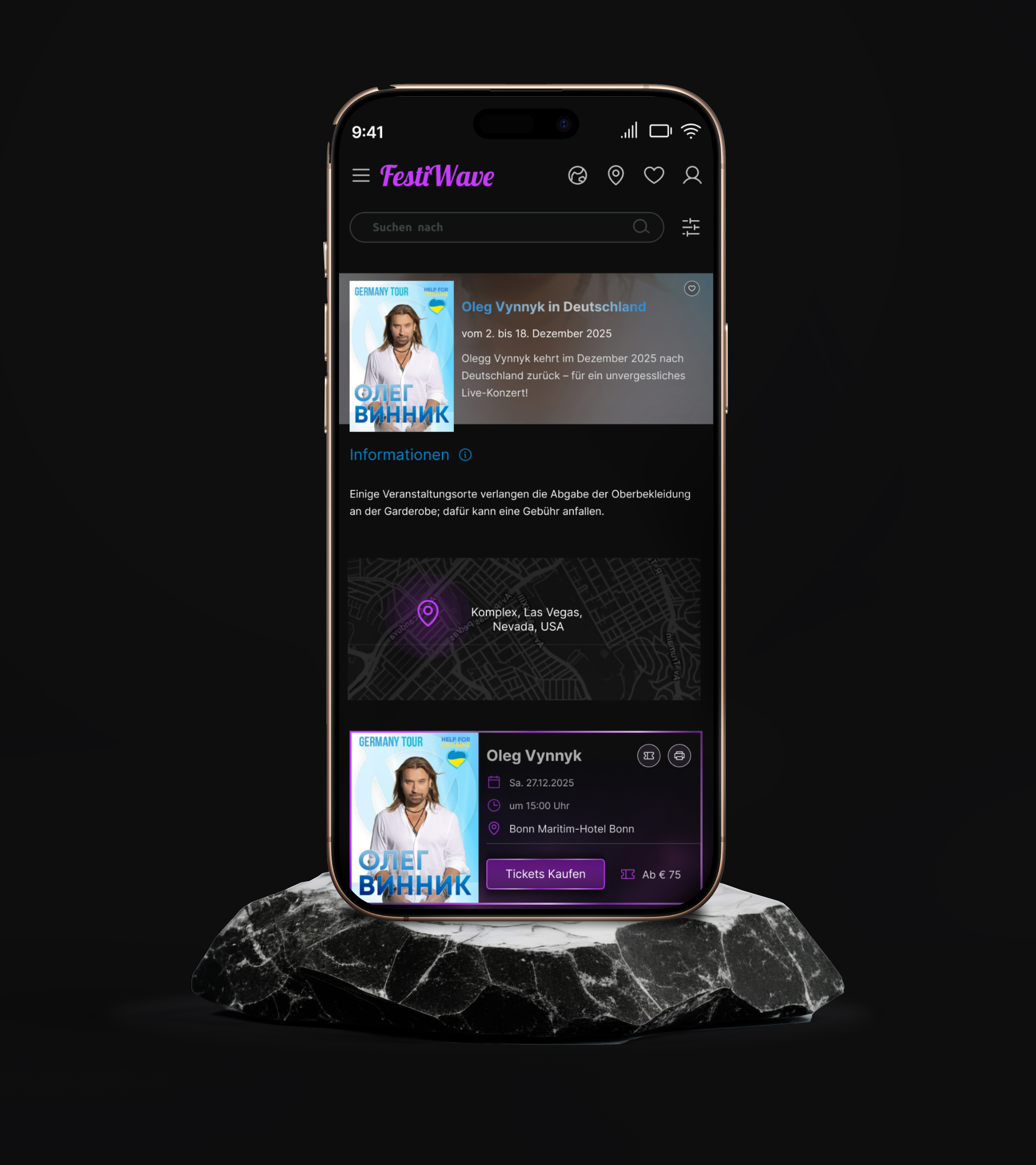 App shown on mobile screen